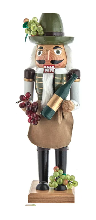 15" Wooden Wine Grower Nutcracker