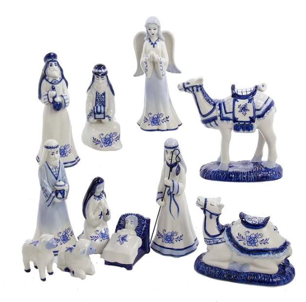 Blue Nativity Set