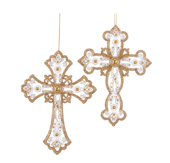 Gold & Silver Cross Ornament