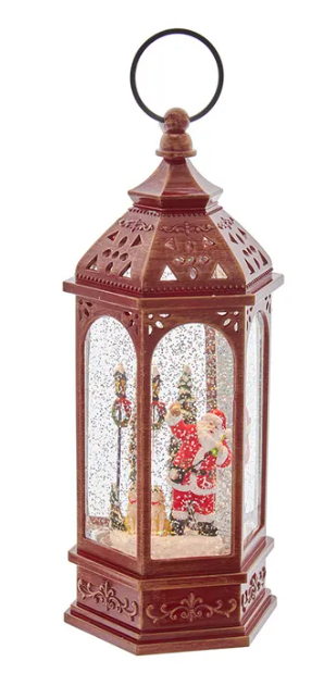 LED Santa Lantern with Swirl Water
