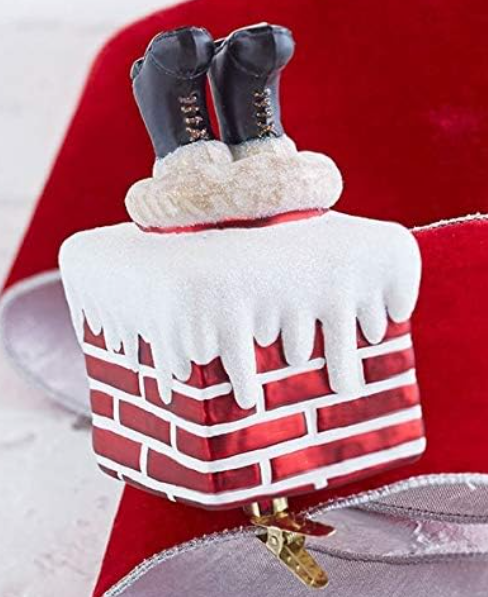 5: Clip-On Santa in Chimney Ornament