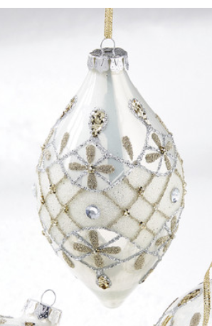 6" Gold Diamond Point Ornament