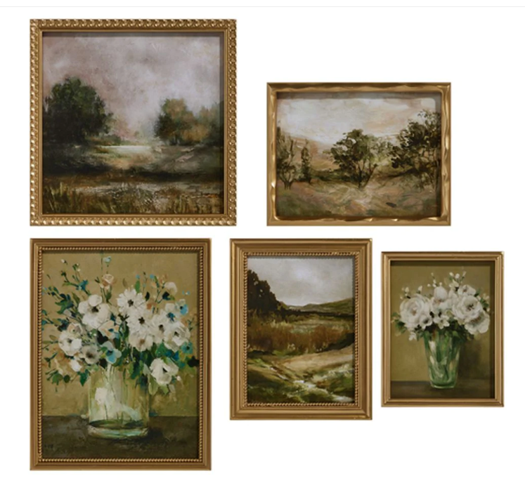 Landscape and Flower Framed Wall Art