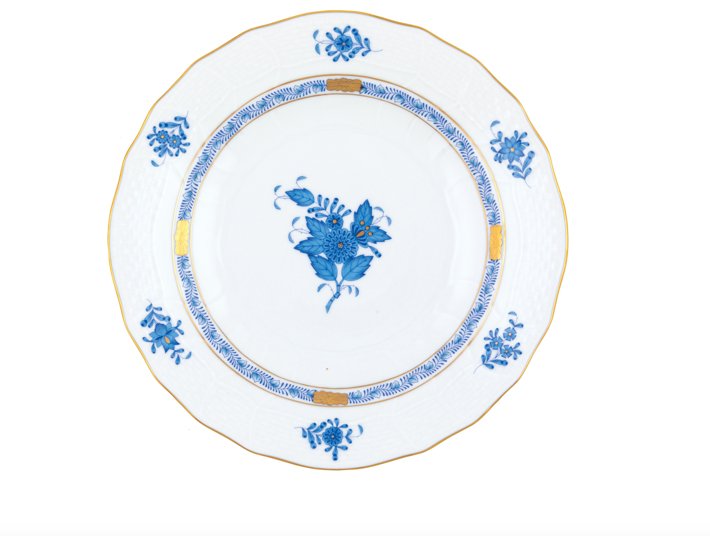 Herend Chinese Bouquet Blue Dessert Plate
