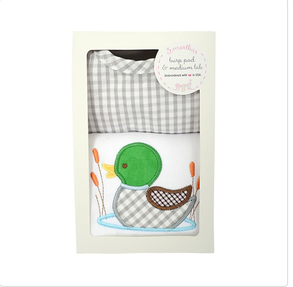Mallard Medium Bib & Burp Box Set