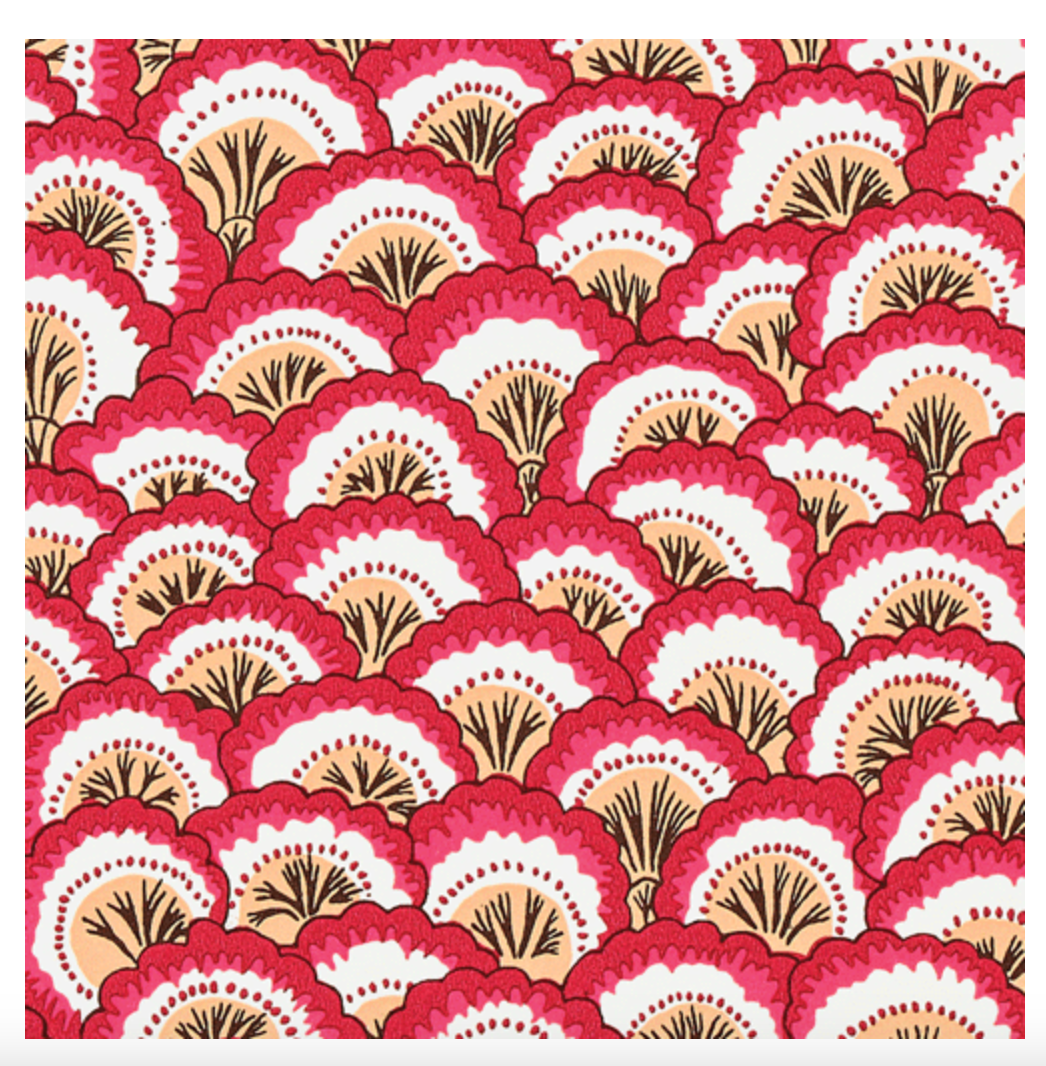 Caspari Pontchartrain Scallop Red Napkin Box Cocktail