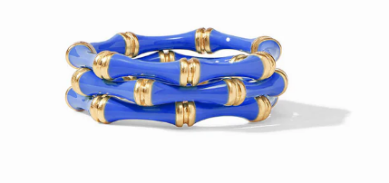 Bamboo Trio Ring-Lapis Blue Enamel-8
