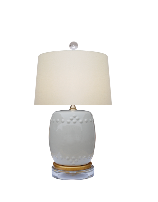Porcelain Grey Stool Lamp