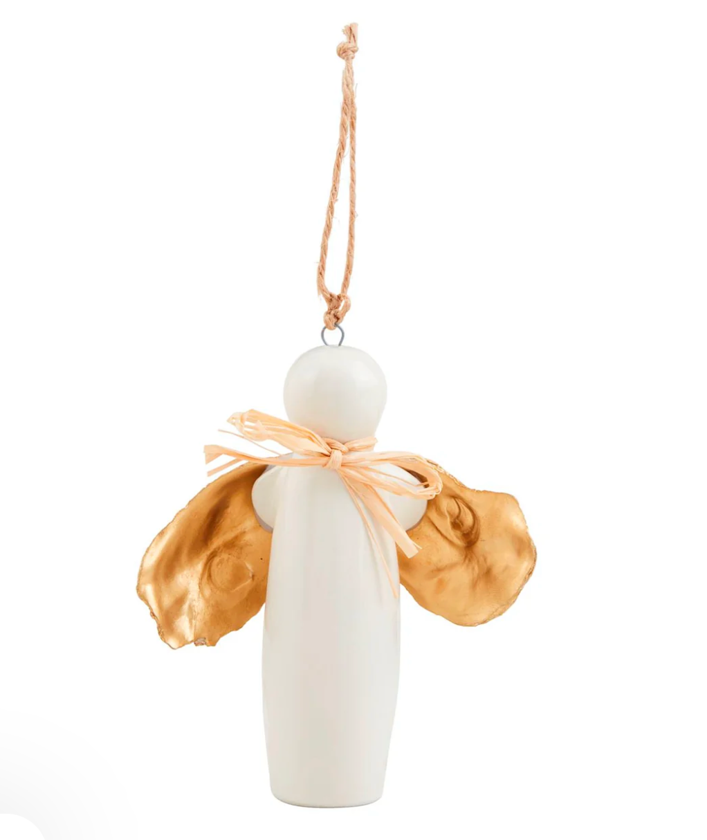 Gold Oyster Angel Ornament