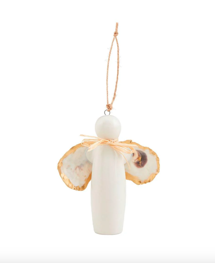 White Oyster Angel Ornament
