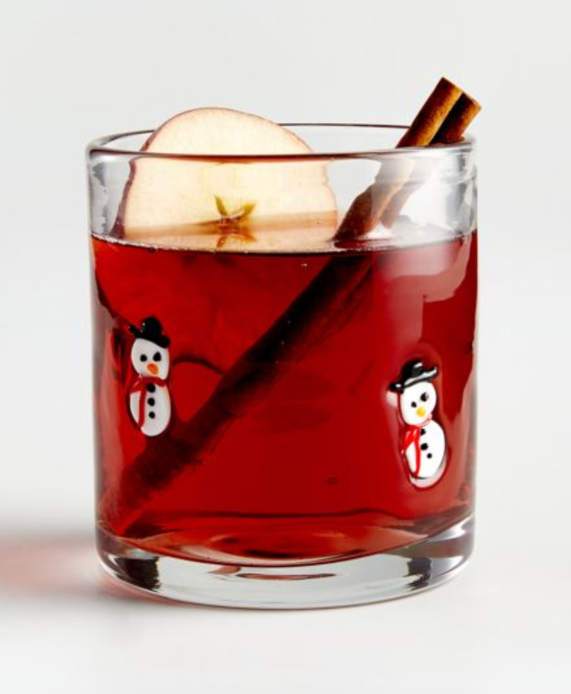 Snowman Double Old Fashioned Glass