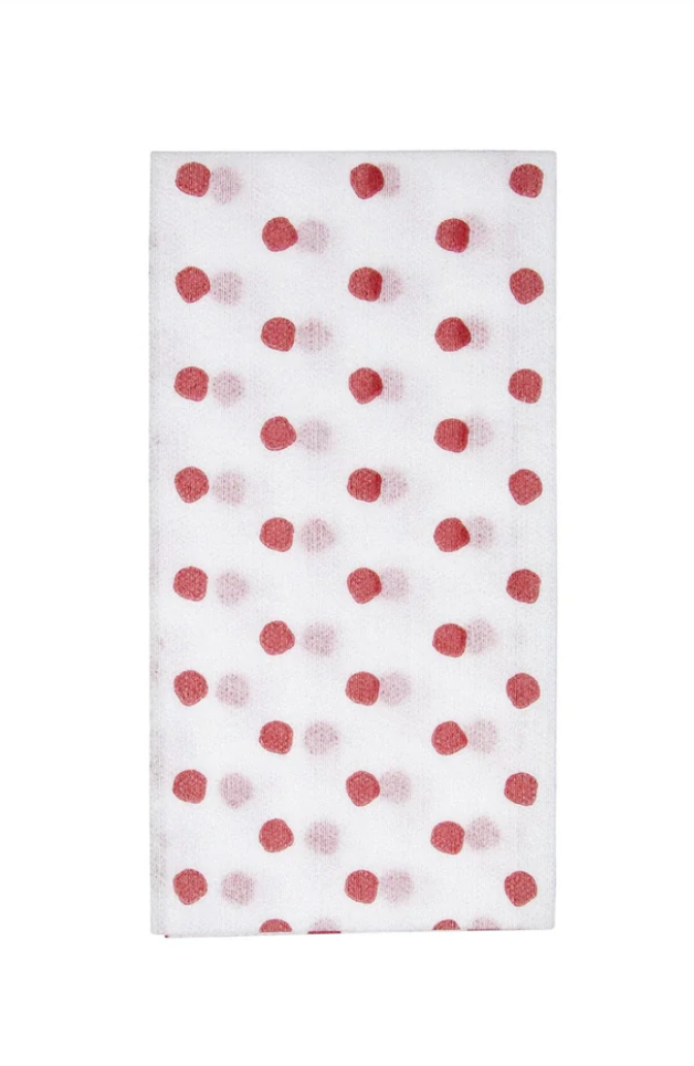 Papersoft Napkins Dot Red Guest Towels