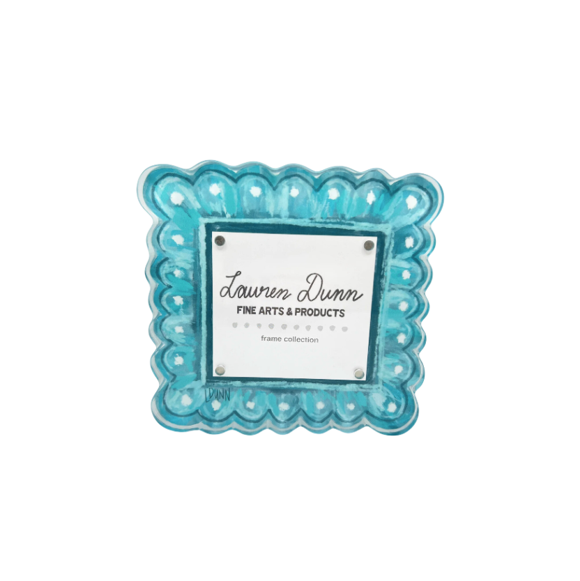 Lauren Dunn Teal Scallops Acrylic Frame