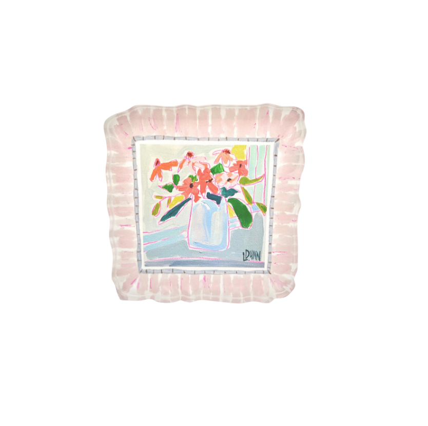 Lauren Dunn Coral Pop Acrylic Block