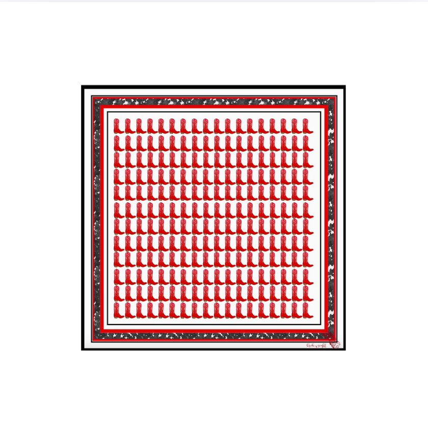 Brooke Wright Red & Black Boots Scarf