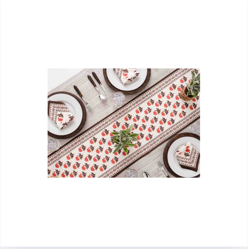 Pomegranate Gaya Brown & Persimmon Table Runner