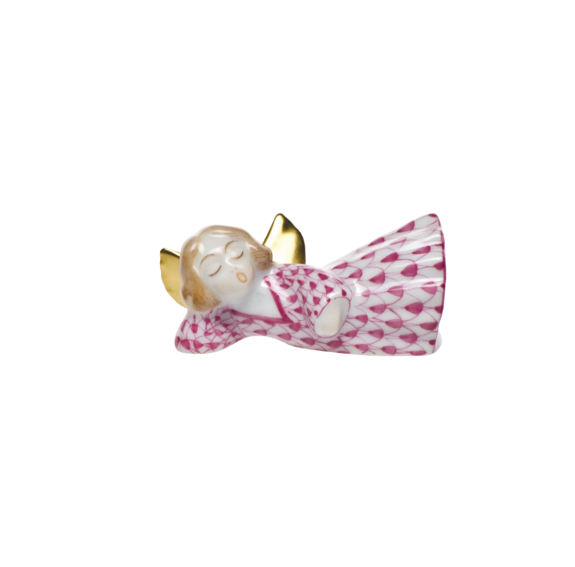 Herend Sleeping Angel - Raspberry