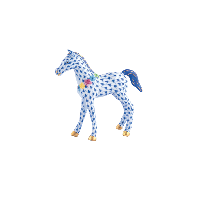 Herend Foal with Flowers - Sapphire