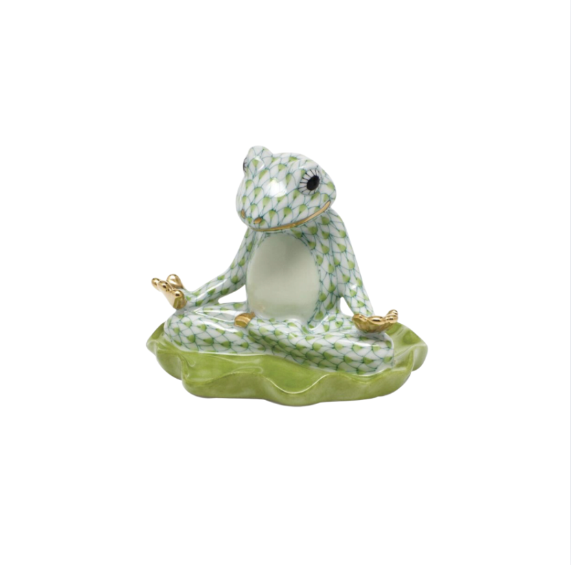 Herend Yoga Frog - Key Lime