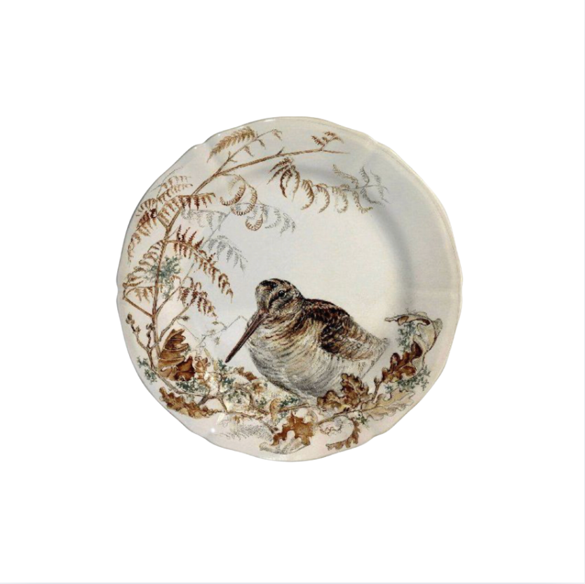 Gien Sologne Dessert Plate - Woodcock