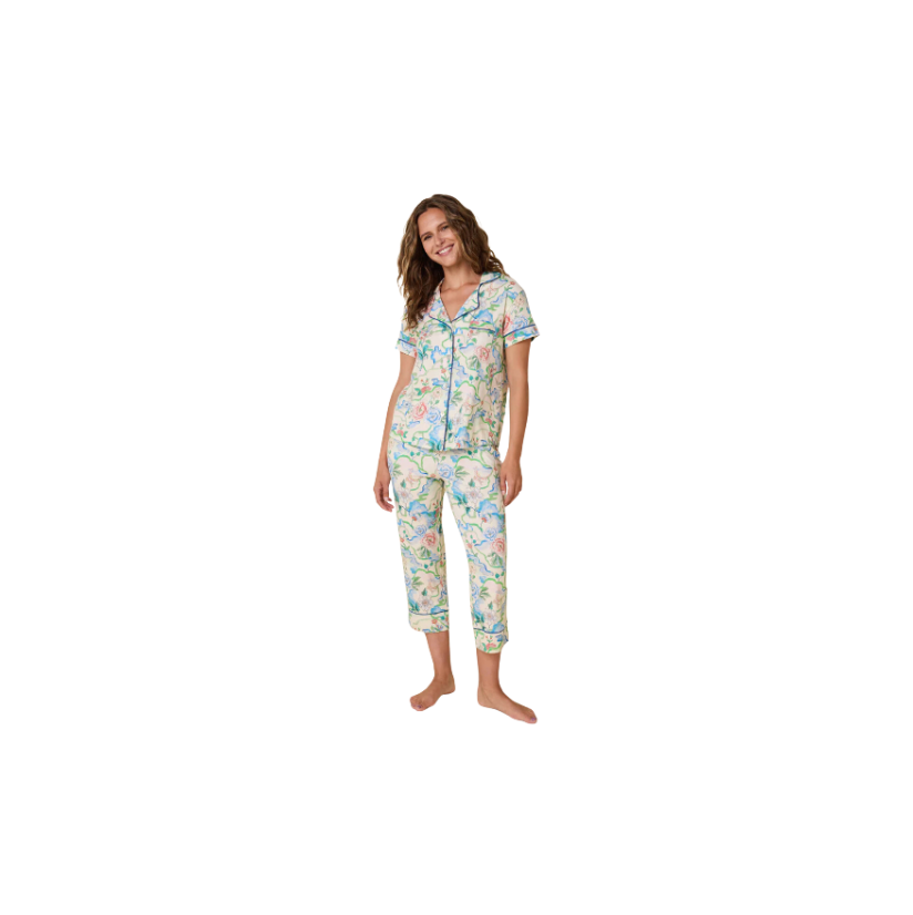 Butterfly Floral Pima Knit Capri Set