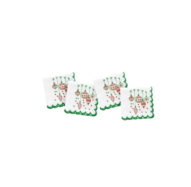 Pomegranate Vintage Ornament Cocktail Napkins | Set of 4