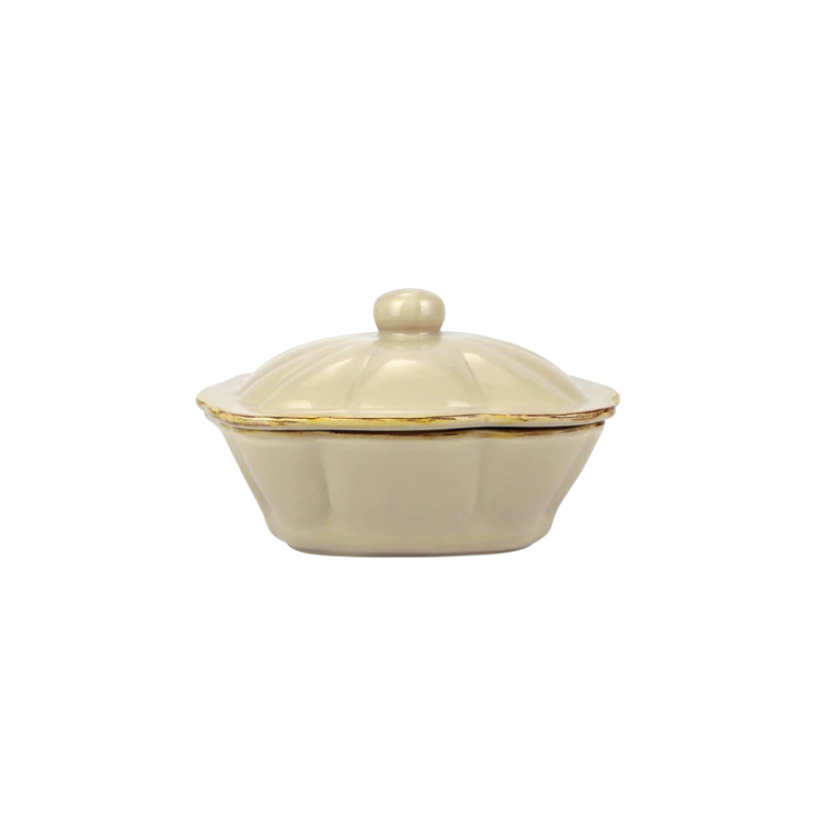 Vietri Italian Bakers Cappucino Square Covered Casserole Dish