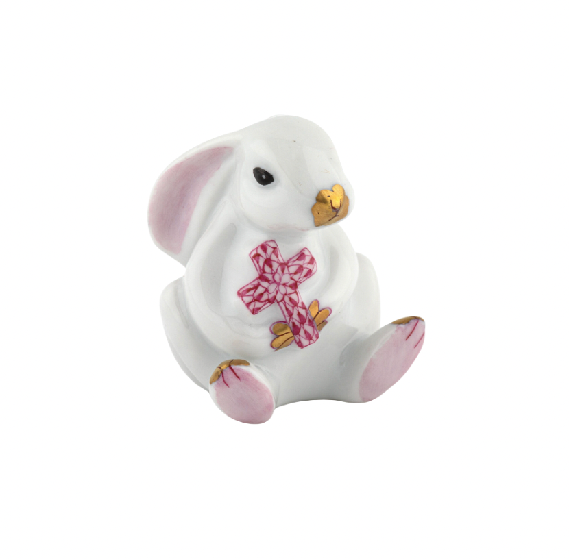 Herend Bunny with Pink Cross