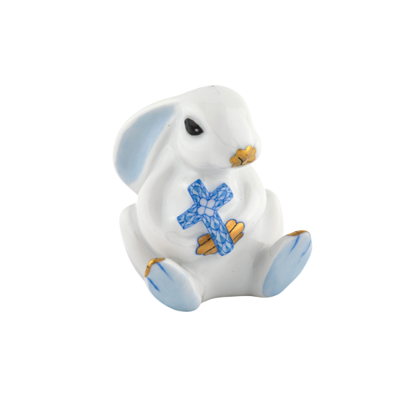 Herend Bunny with Blue Cross