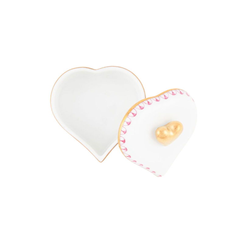 Herend Double Heart Box in Pink