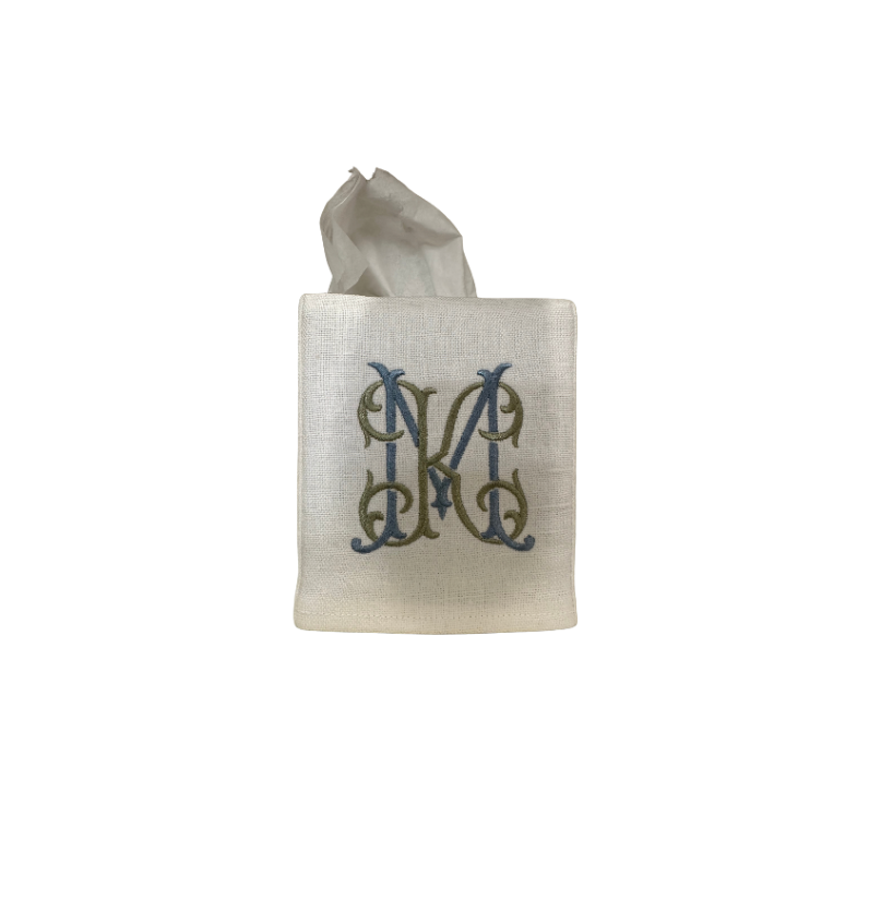 Initial Creations Monogrammed Tissue Box Cover