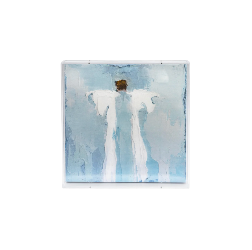 Anne Neilson Brave Love Blue Acrylic Shadow Box Art