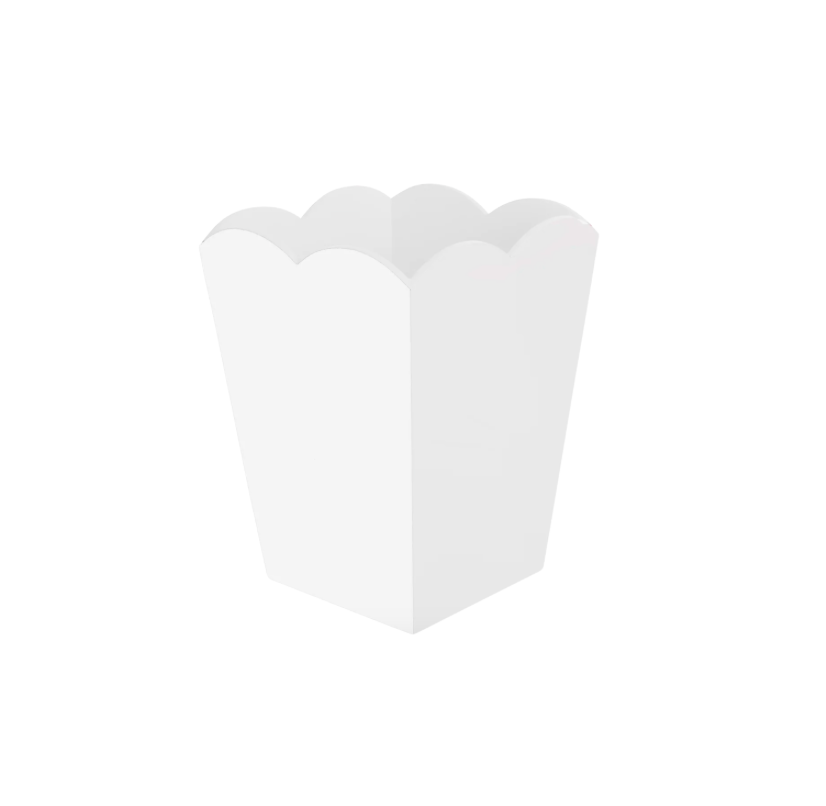 Addison Ross White Scallop Trash Can
