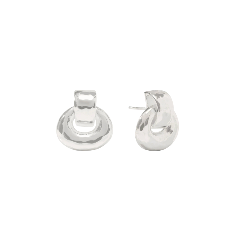 Julie Vos Silver Avalon Demi Doorknocker Earring
