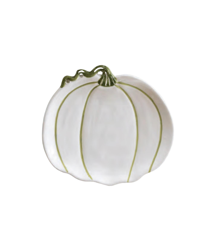 White & Green Pumpkin Plate