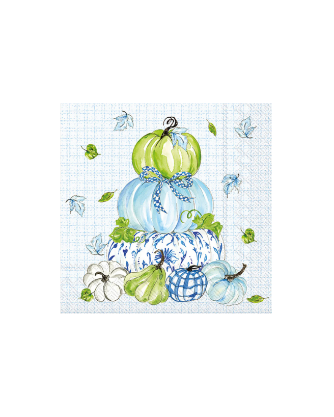 Chinoiserie Stacked Pumpkins Cocktail Napkin