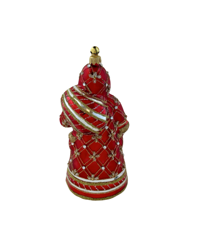 JingleNog Santa de Rosso Ornament