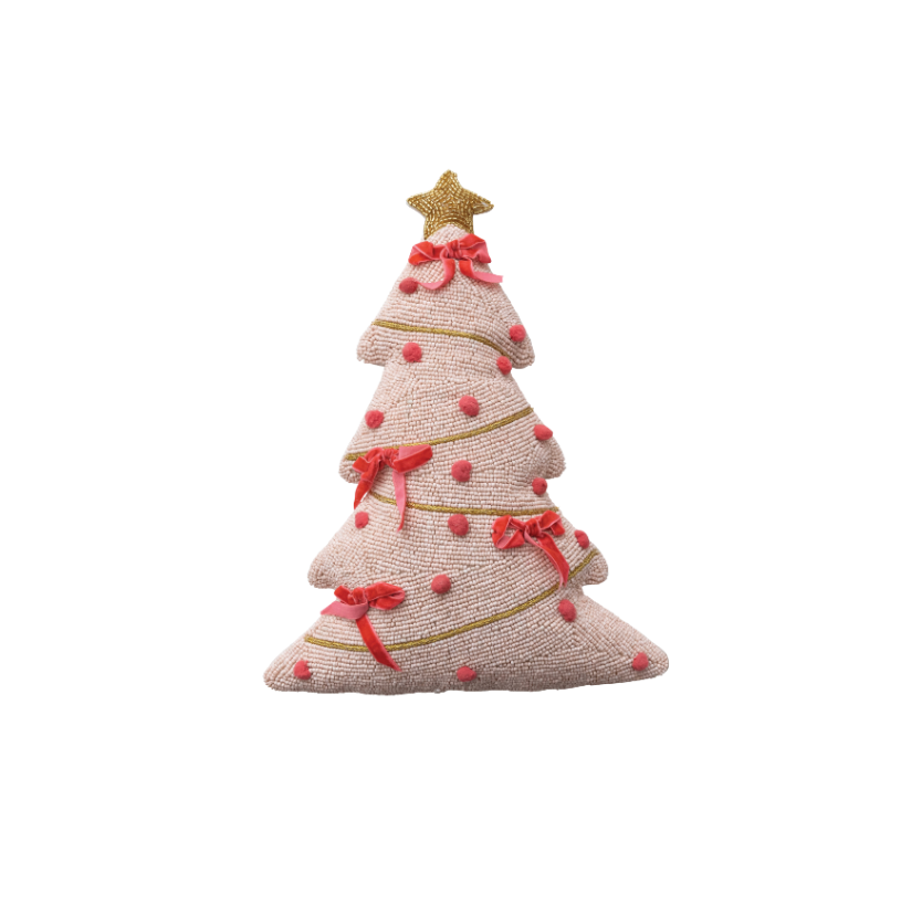Beaded Tree Shaped Pillow