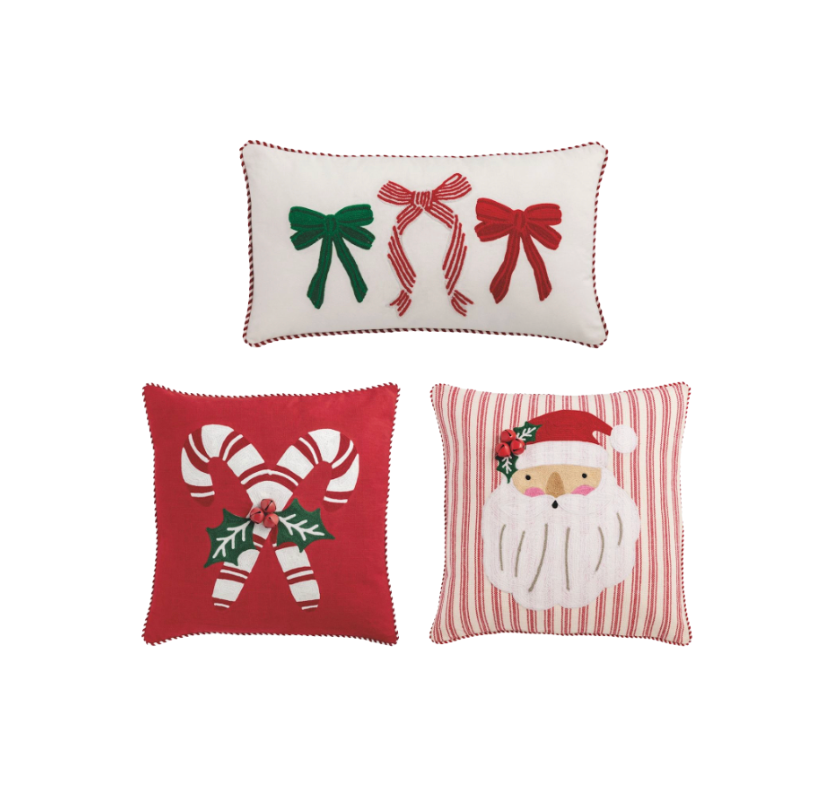 Whimsy Christmas Embroidered Pillows