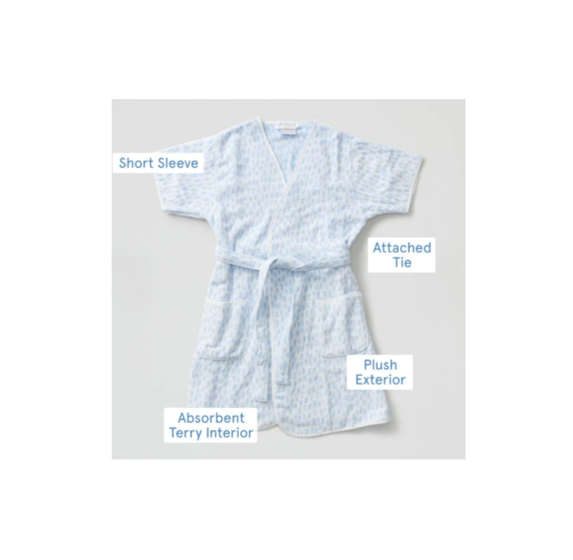 Weezie Blue Millie Short Plush Robe