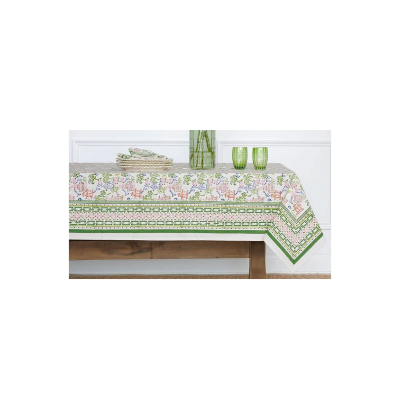 Pomegranate Palms and Pagodas Tablecloth- 55 x 55 in.