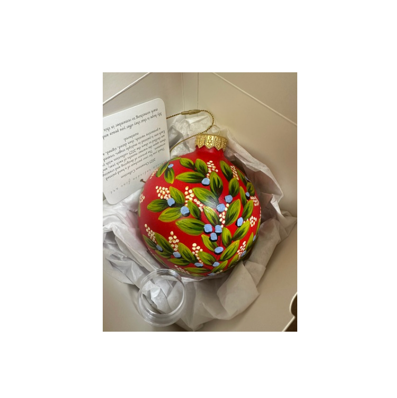 Red Botanical Ornament