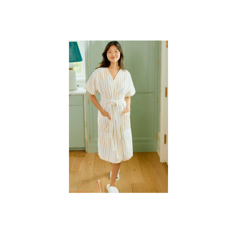 Weezie Sand Parker Short Patterned Plush Robe