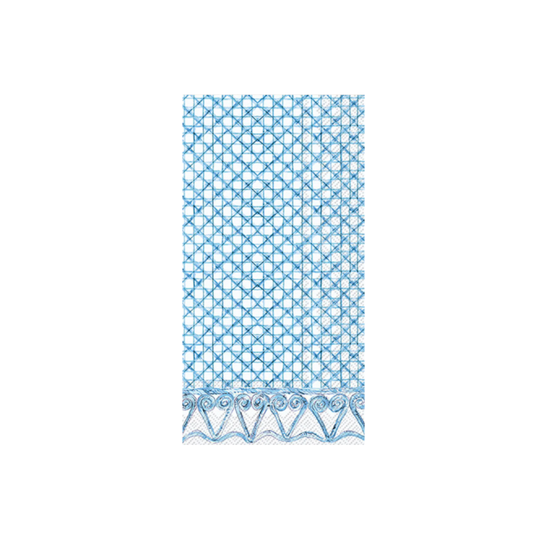 Botanical Cane Guest Towel Blue