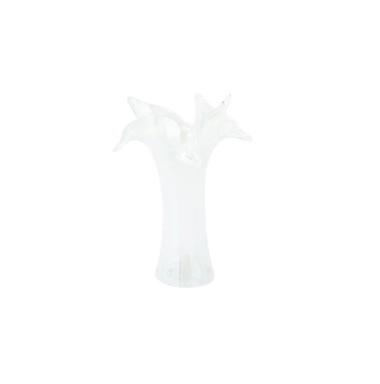 Vietri Onda Glass White Twisted Flower Vase