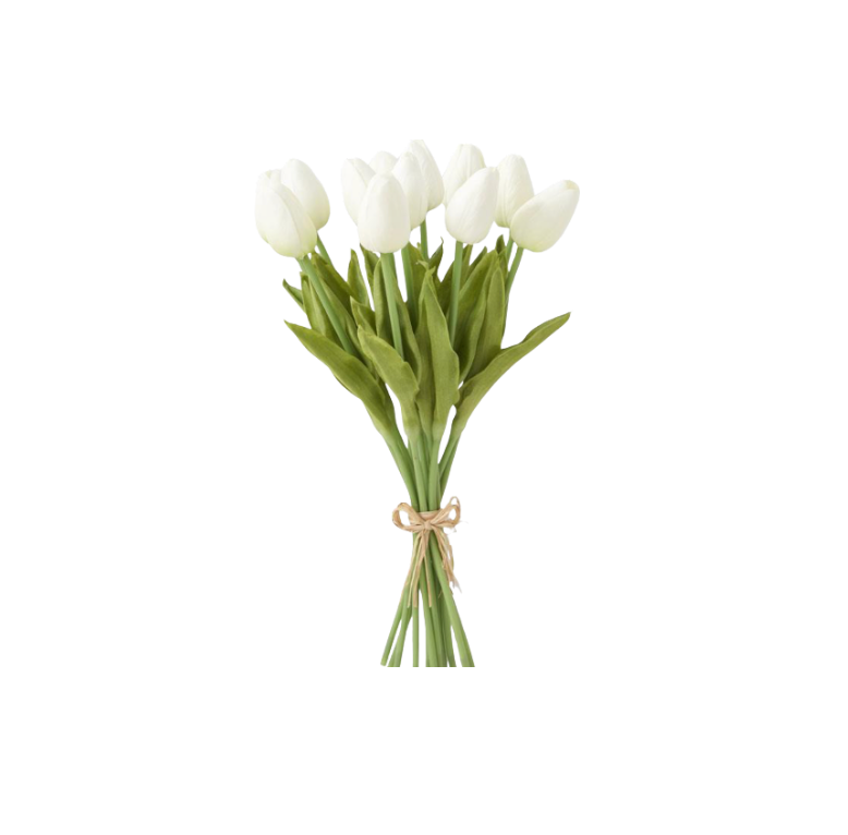 White Real Touch Mini Tulip Bundle