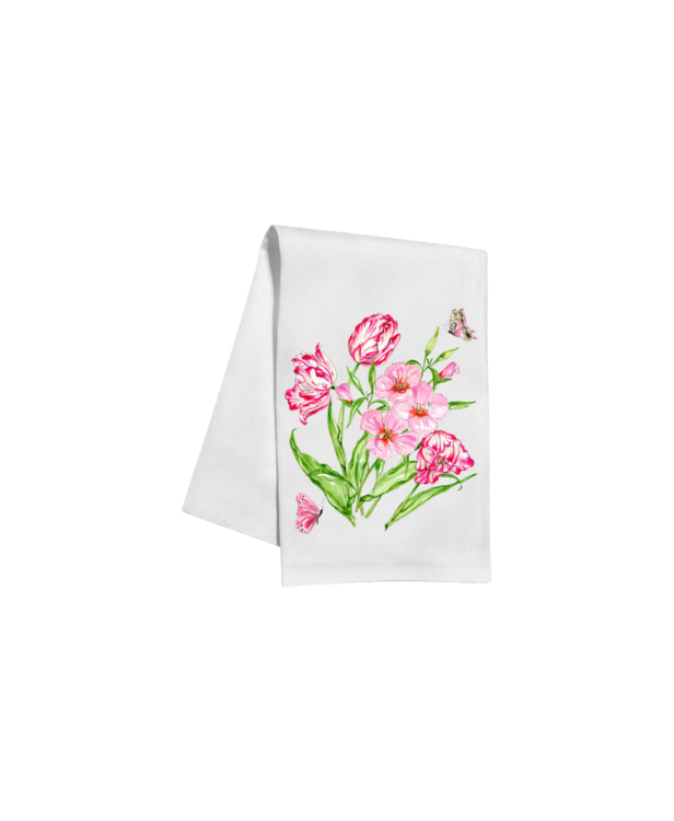 Pink Botanical Kitchen Towel
