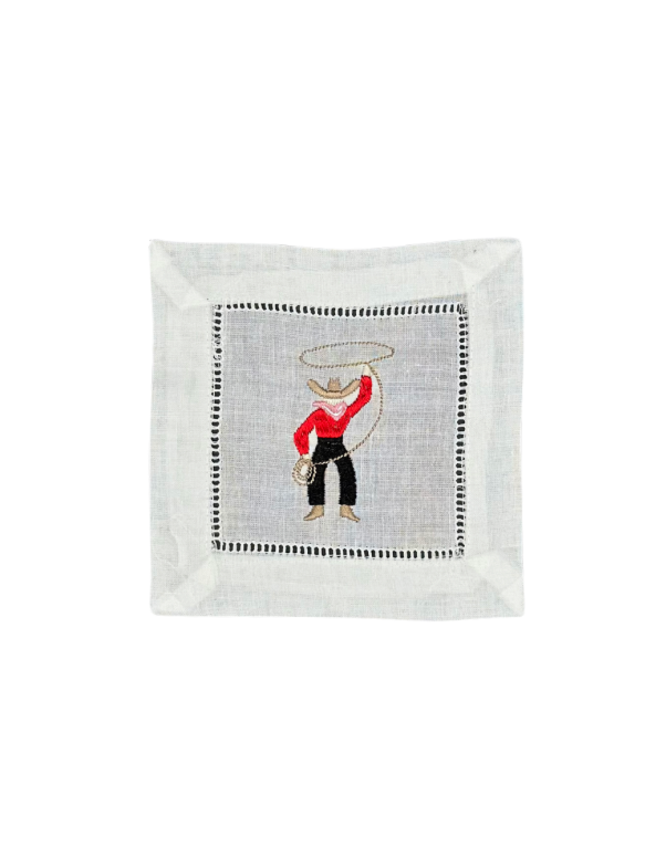 Cowboy Linen Cocktail Napkin