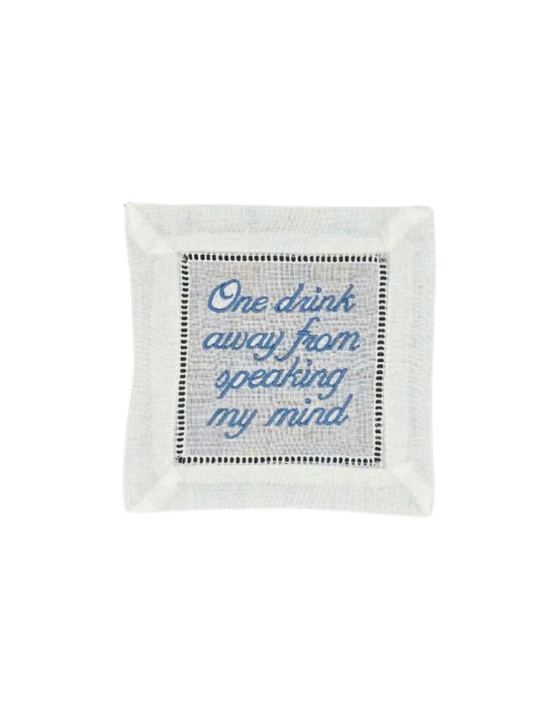 Speaking My Mind Linen Cocktail Napkin