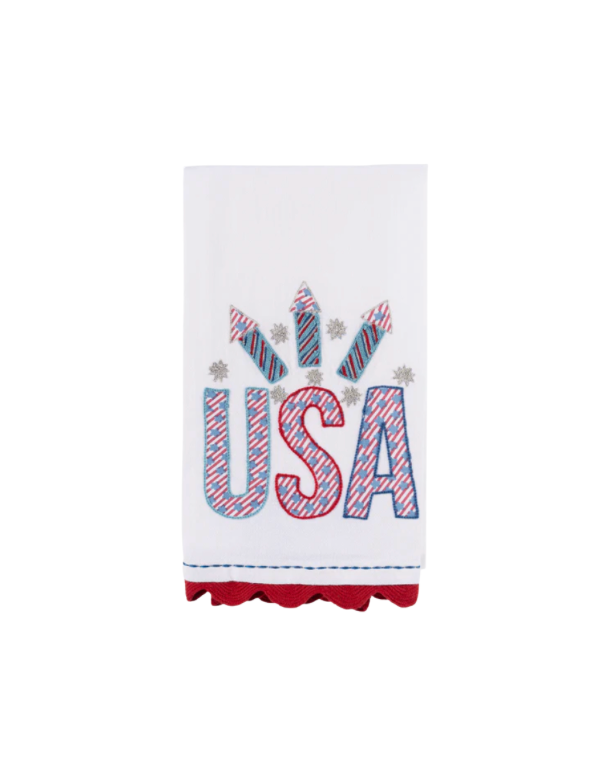 USA Fireworks Tea Towel